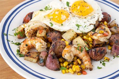 low-country-breakfast-with-shrimp-and-andouille-sausage image