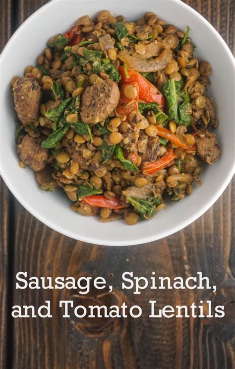 sausage-spinach-and-tomato-lentils-slender-kitchen image