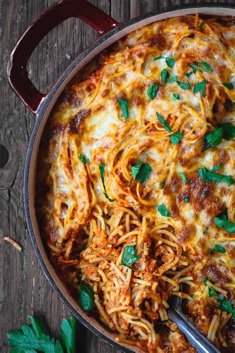 baked-spaghetti-recipe-with-homemade-spaghetti-sauce image