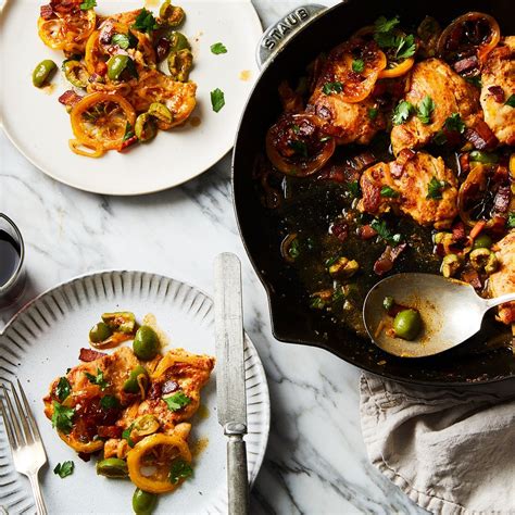 skillet-chicken-with-pancetta-torn-olives image