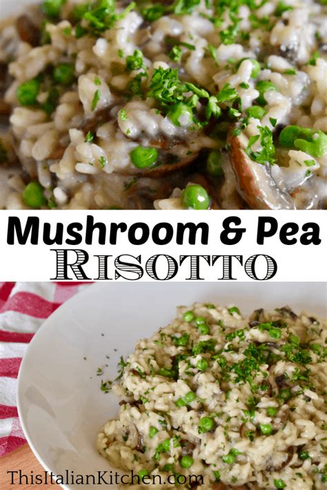 mushroom-pea-risotto-classic-italian-dish image