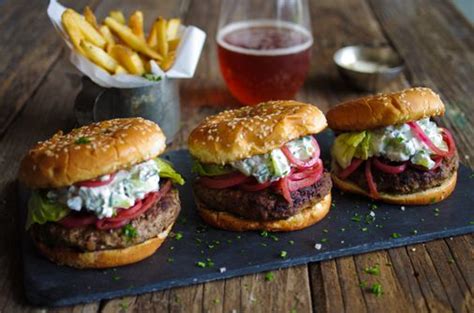 recipe-grilled-lamb-burgers-with-tzatziki-and-spicy-pickles image