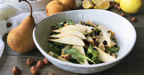 bosc-pear-currant-and-hazelnut-salad-recipe-foodal image