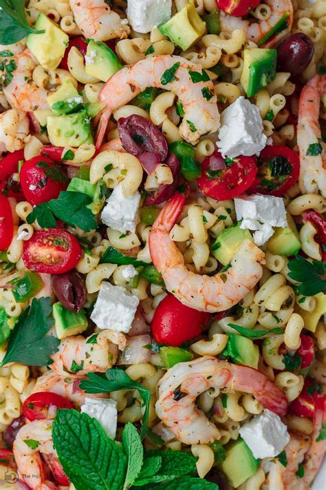shrimp-avocado-mediterranean-pasta-salad-the image