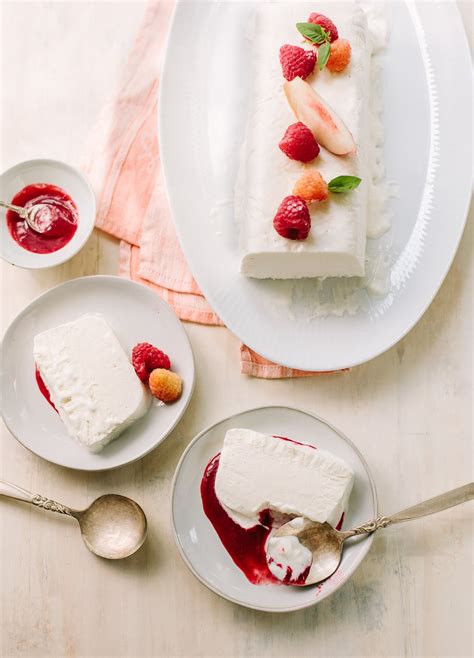 vanilla-semifreddo-with-raspberry-sauce-familystyle-food image