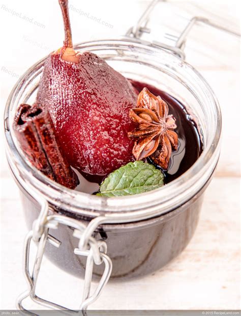 star-anise-poached-pears-in-red-wine-recipeland image