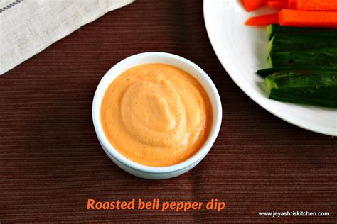 roasted-bell-pepper-dip-easy-dip-recipes-jeyashris image