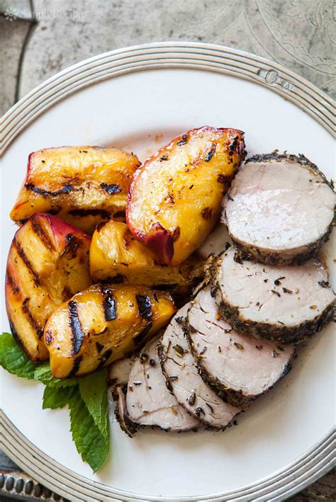 grilled-pork-tenderloin-and-peaches-recipe-simply image