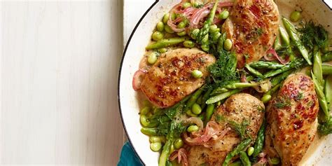 one-pan-spring-chicken-with-asparagus-and-edamame image