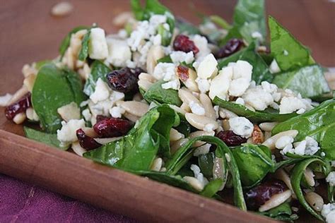 spinach-and-orzo-salad-with-cranberries-and-almonds image