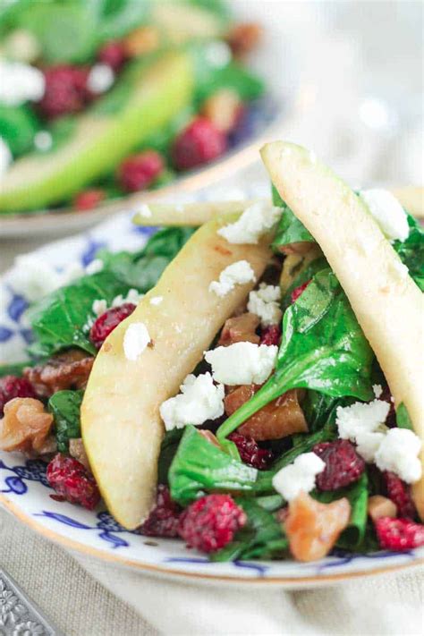 spinach-salad-with-cranberries-walnuts-pears-and-goat image