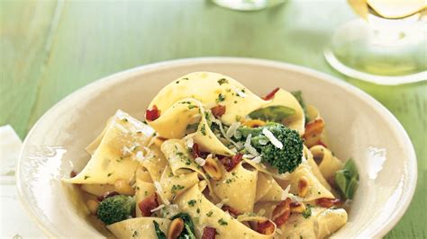 pappardelle-with-pancetta-broccoli-rabe-and-pine-nuts image