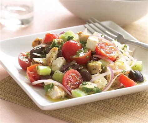 village-style-greek-salad-with-chicken-lemon-mint image
