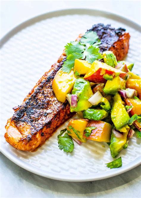 grilled-salmon-with-peach-salsa-recipe-simply image
