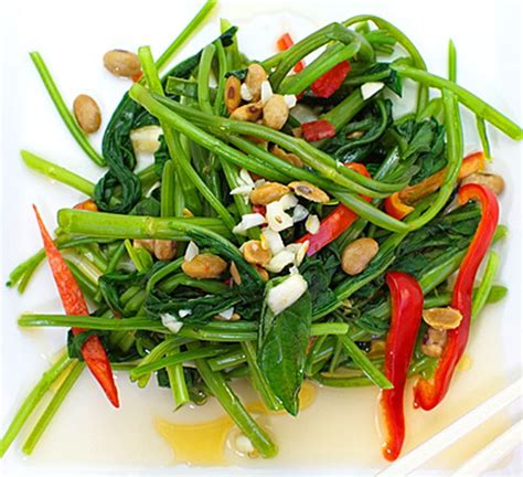 thai-stir-fried-spinach-with-garlic-and-peanuts image