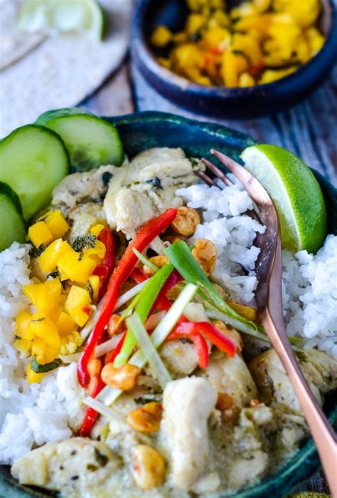 thai-green-chicken-curry-with-coconut-rice-bowl image