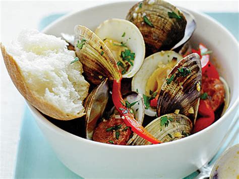 steamed-clams-and-chorizo-recipe-sunset-magazine image