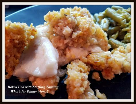 baked-cod-with-stuffing-topping-whats-for-dinner image