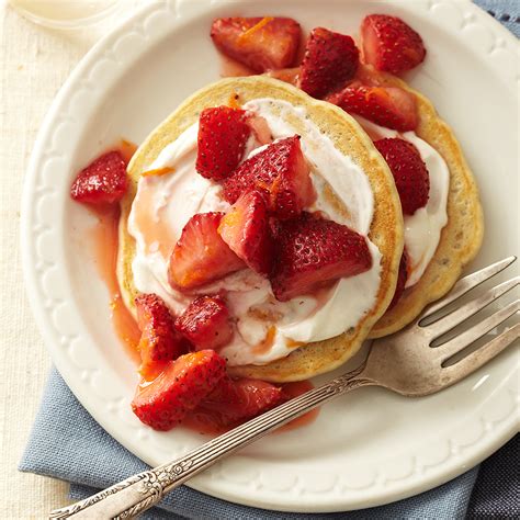 strawberries-and-cream-pancakes-eatingwell image