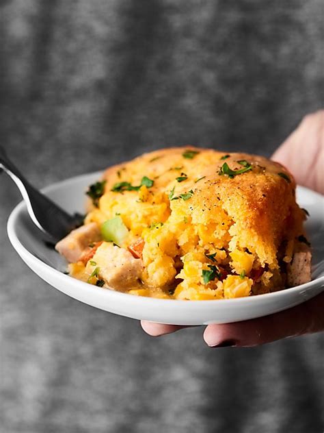 leftover-turkey-cornbread-casserole-recipe-easy image