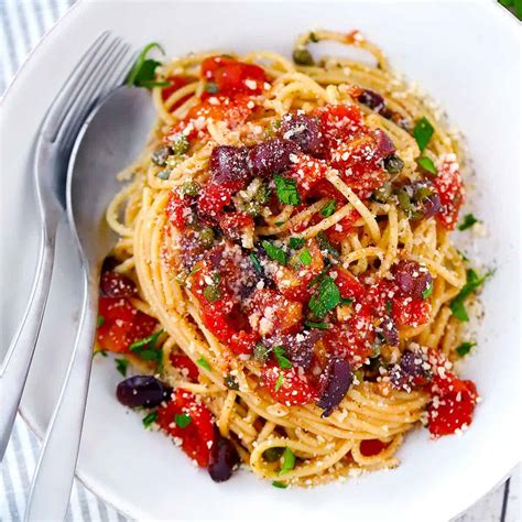 pasta-puttanesca-with-olives-anchovies-and-capers image