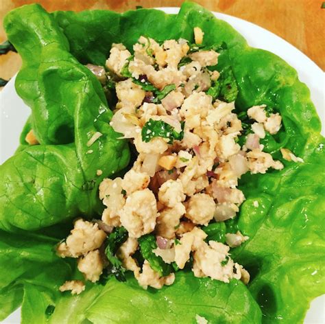larb-gai-thai-style-minced-chicken-lettuce-cups-a image