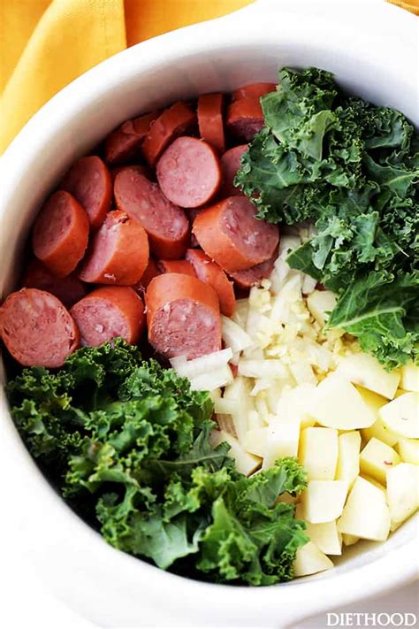 smoked-sausage-kale-and-potato-soup-recipe-diethood image