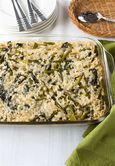 baked-vegetable-risotto-with-asparagus-and-spinach image