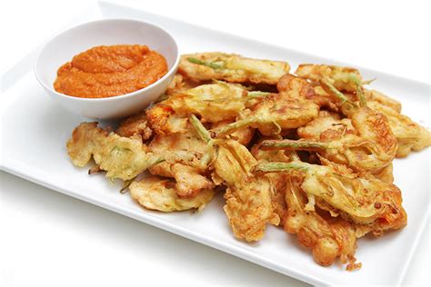 beer-battered-fried-zucchini-flowers-food-style image