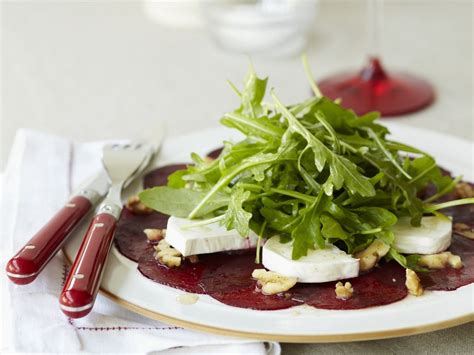beet-carpaccio-with-goat-cheese-and-arugula image