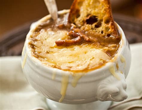 caramelized-onion-soup-with-gruyre-and-garlic-crostini image