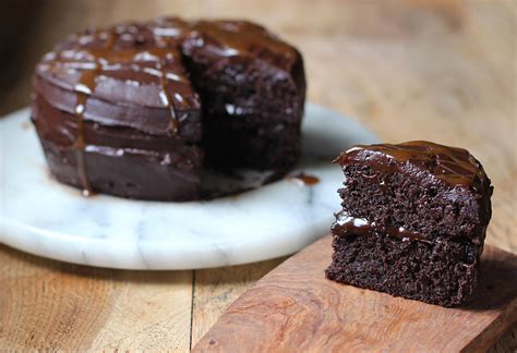 vegan-caramel-brownie-cake-vegan-food-living image
