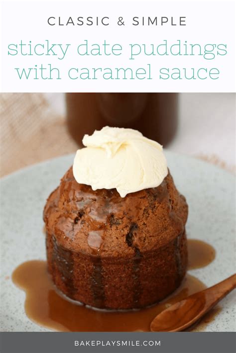 easy-sticky-date-puddings-with-caramel-sauce-bake-play image