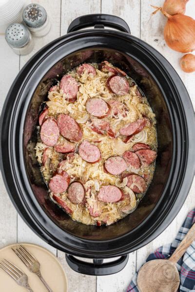 slow-cooker-kielbasa-and-sauerkraut image