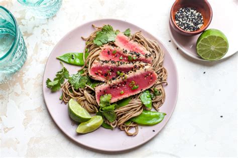 sesame-seared-tuna-steaks-with-soba-noodles image