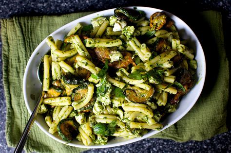 pasta-and-fried-zucchini-salad-smitten-kitchen image