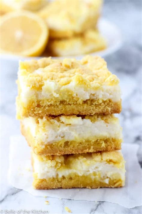 easy-lemon-cheesecake-bars-belle-of-the-kitchen image