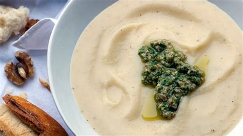 roasted-parsnip-soup-with-walnut-pesto-recipe-bon image