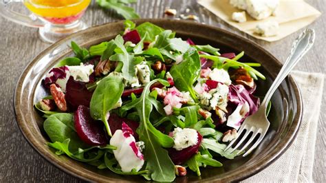 beet-pecan-sweet-onion-and-blue-cheese-salad image