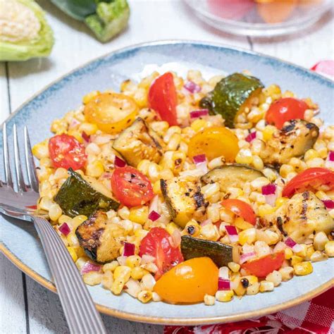 grilled-corn-salad-recipe-with-zucchini-and-tomato-a image