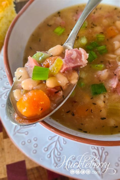 instant-pot-ham-and-navy-bean-soup-huckleberry image