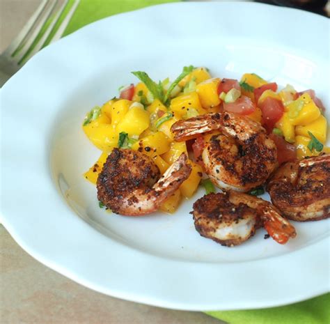 spicy-seared-shrimp-with-fresh-mango-salsa-yummy image