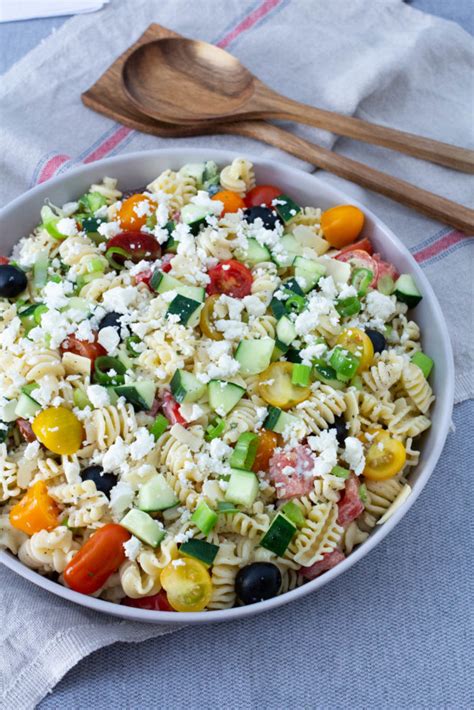 easy-greek-pasta-salad-with-homemade-dressing image