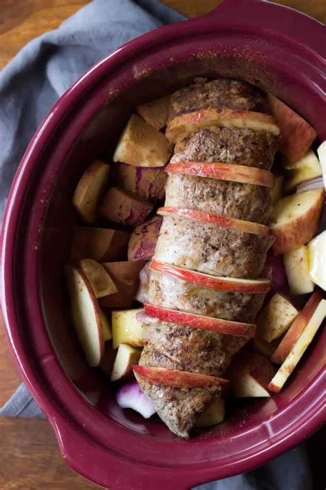 slow-cooker-crock-pot-pork-tenderloin-recipe-with-apples image