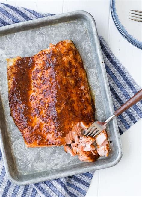 baked-salmon-with-maple-mustard-glaze-5-ingredient image
