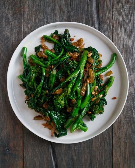 best-broccoli-rabe-with-pine-nuts-and-golden-raisins image