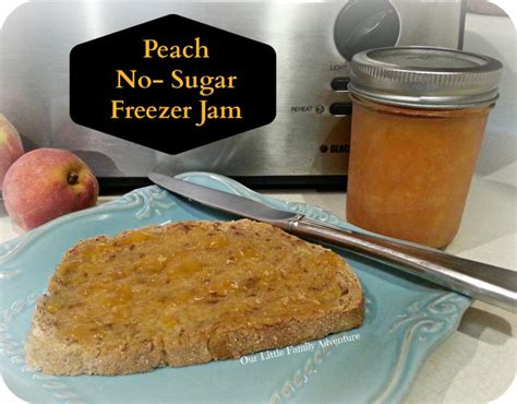 no-sugar-freezer-peach-jam-little-family-adventure image