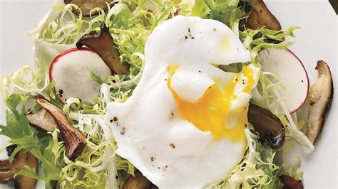 frise-and-wild-mushroom-salad-with-poached-egg image