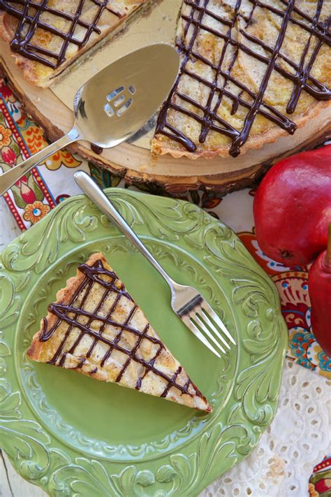 chocolate-and-custard-pear-tart-our-best-bites image