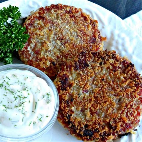 ham-cakes-with-garlic-dill-aioli-must-love-home image